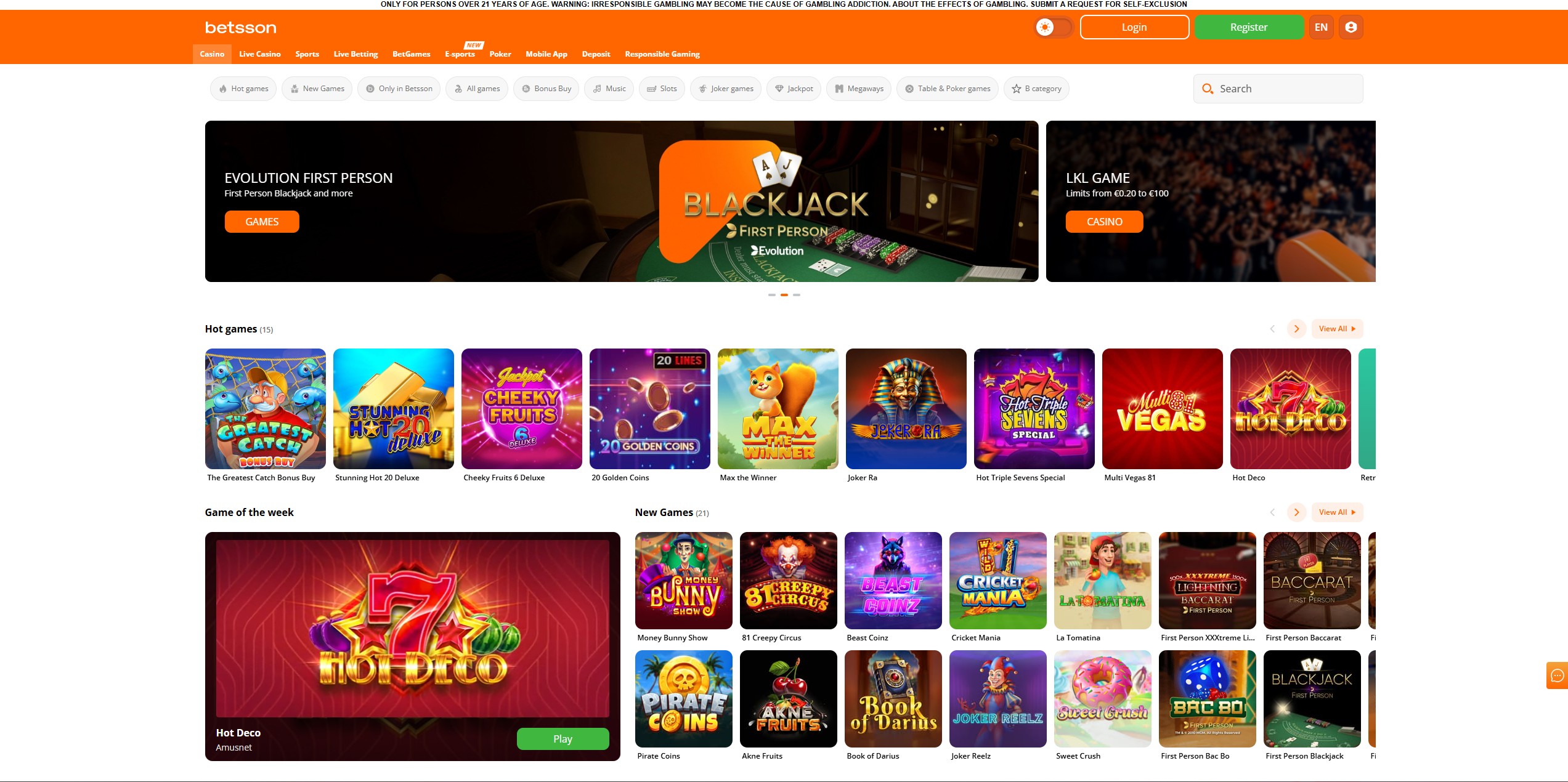 Betsson screenshot 1
