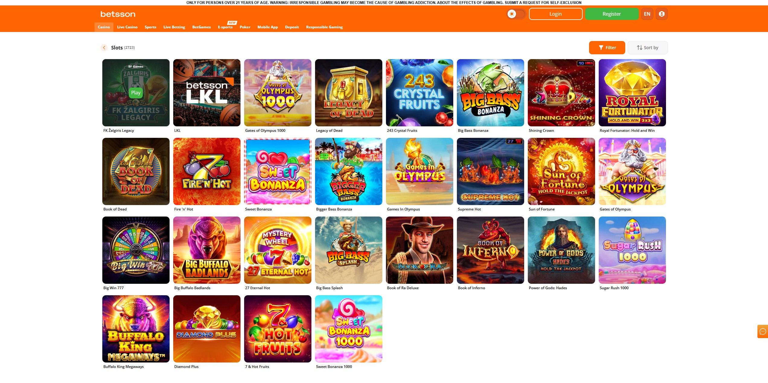 Betsson screenshot 2