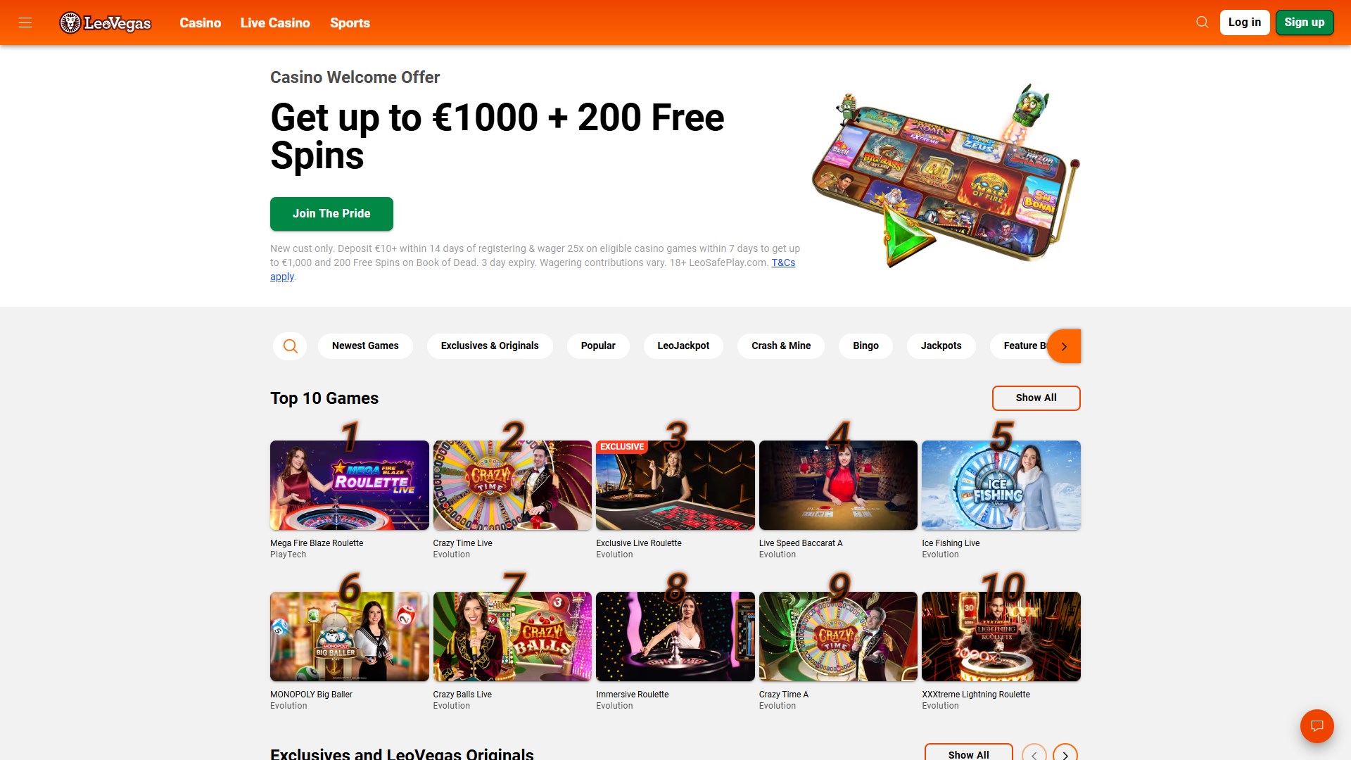 LeoVegas screenshot 1