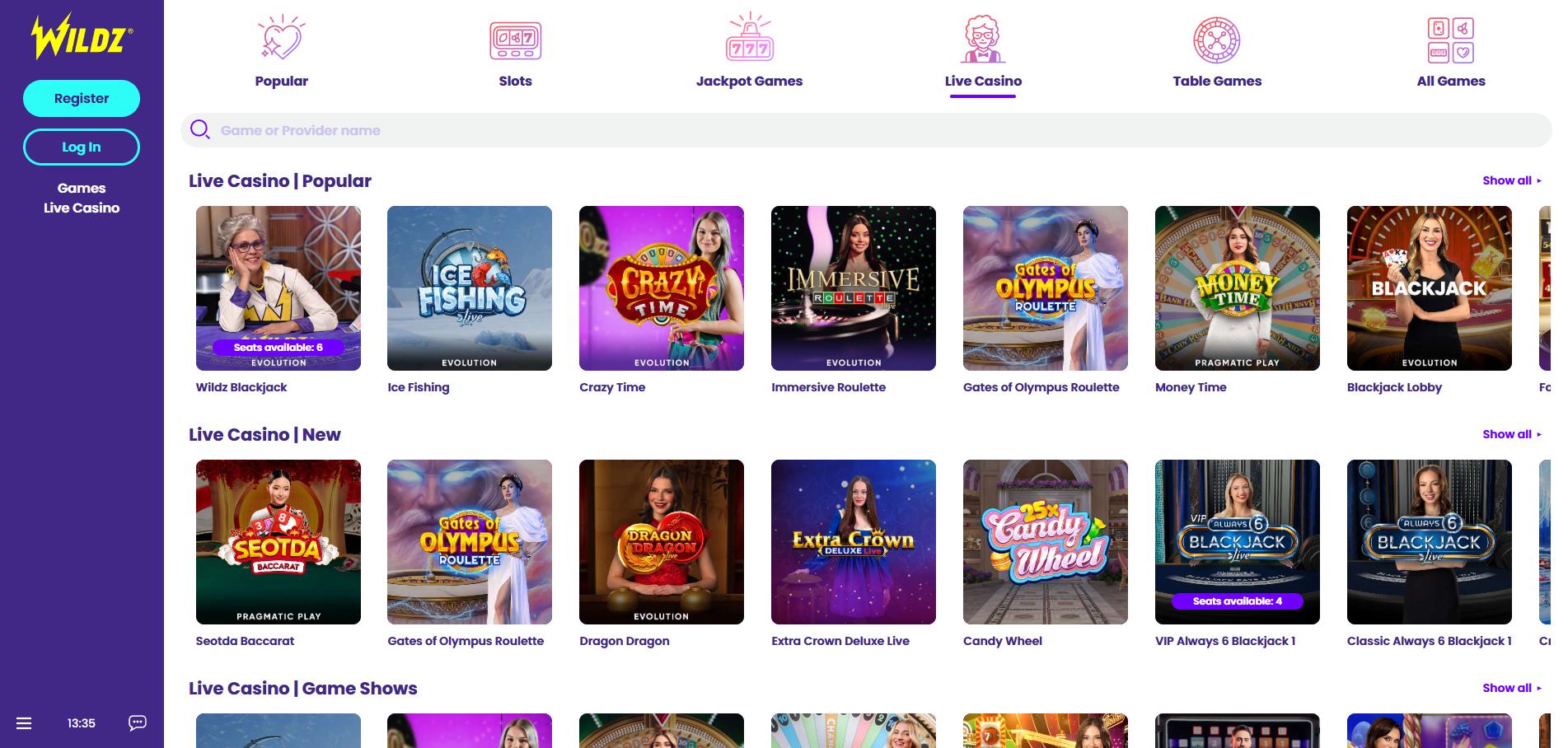 Wildz Casino screenshot 3