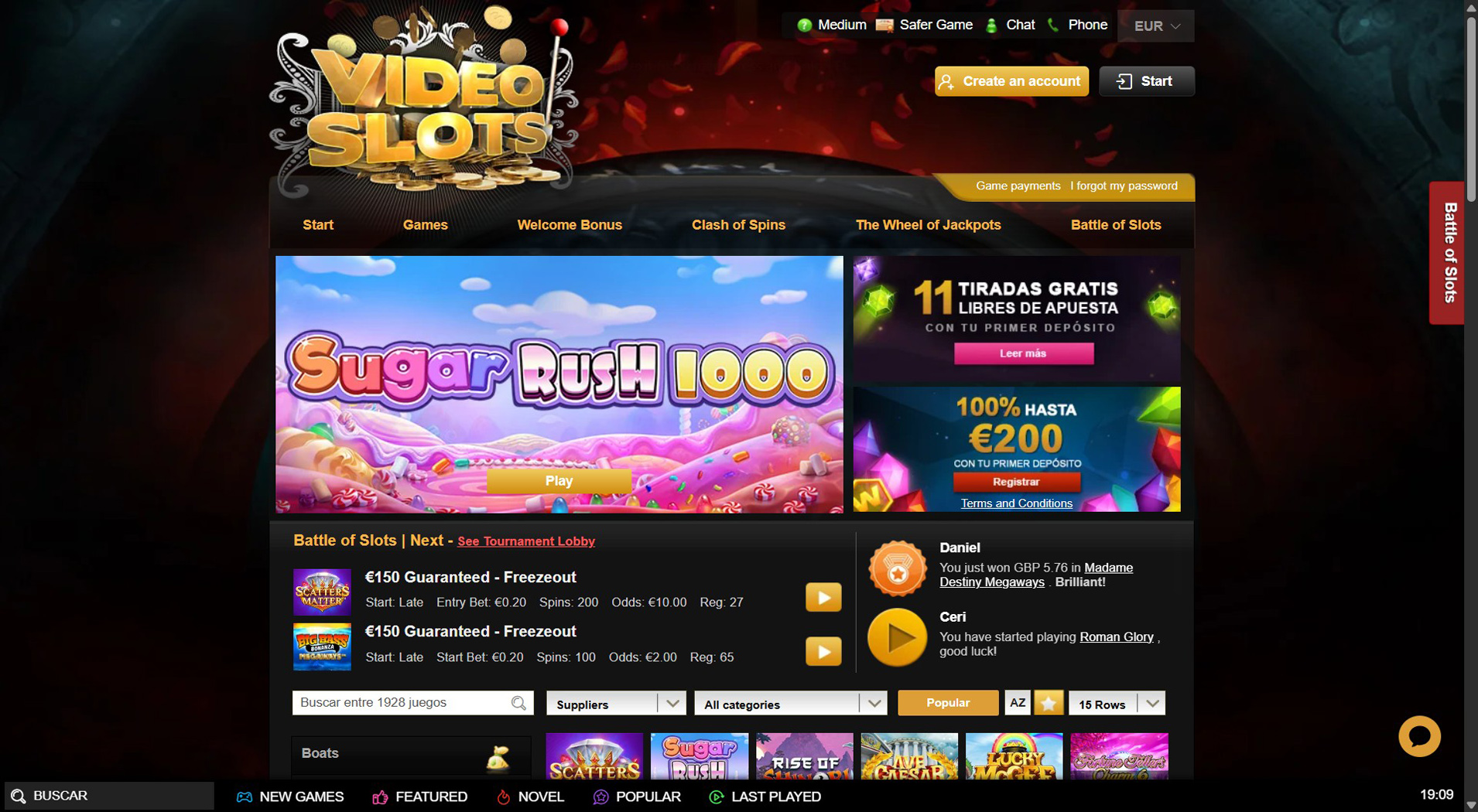 5. Videoslots Casino- mobiili online-kasinovalinta
